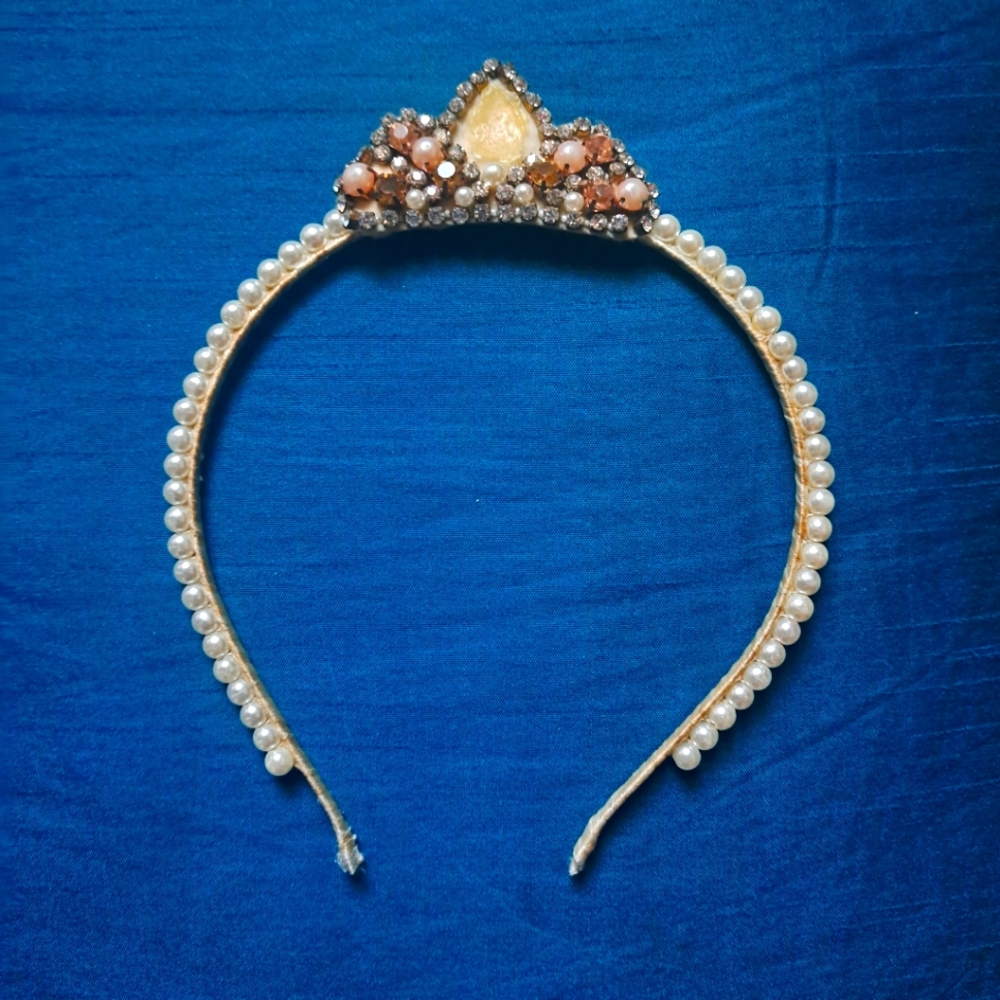 FREE w Any Bundle Pearl Tiara Handmade Artsy Kidcore